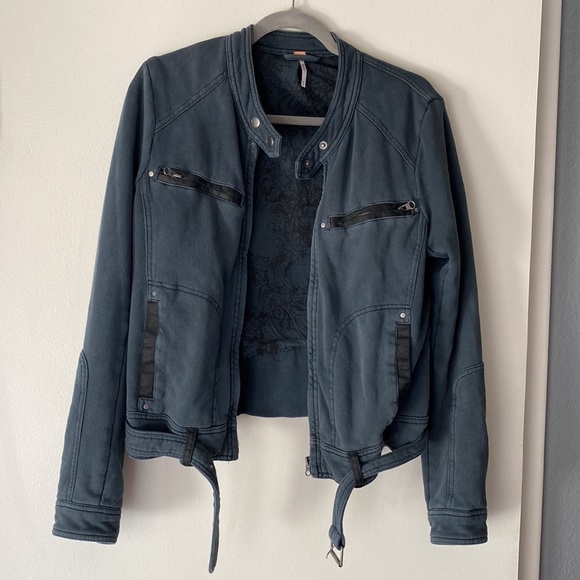 Free People Moto Jacket Size Medium - Picture 2 of 7
